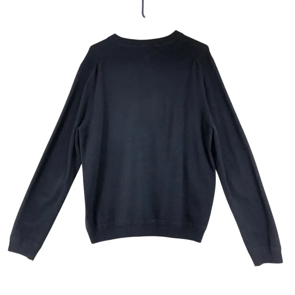 John W Nordstom Mens Size M Sweater Jumper V Neck 100% Cashmere Navy Blue